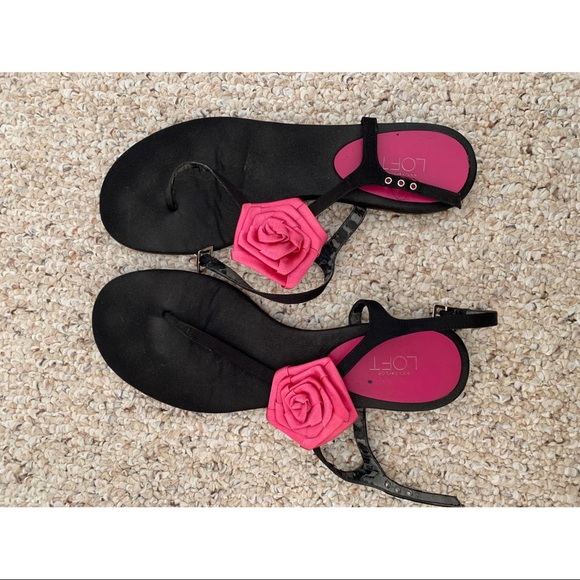 Ann Taylor LOFT Pink Thong Sandals - Picture 1 of 8